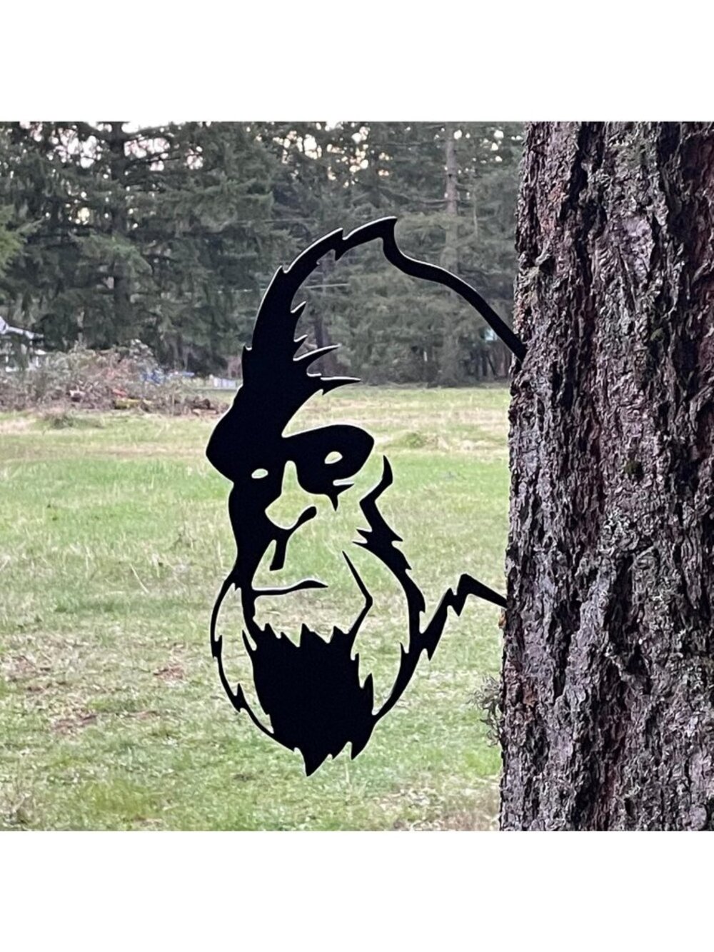 12” Metal Bigfoot Wall Art - Sasquatch Garden Stake & Backyard Decor Gift
